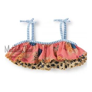 Matilda Jane Girls Camp MJC At‎ The Lake Swim Top Swimsuit Size 2 New